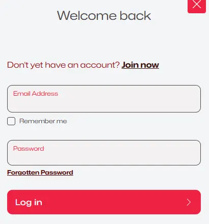 Ruby Reels Casino login australia panel with Email Address and Password